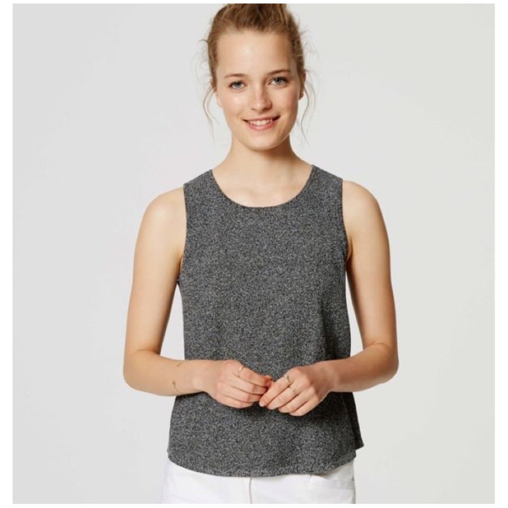 Ann Taylor Loft Speckled Marled Ribbed Sweater Tank Top